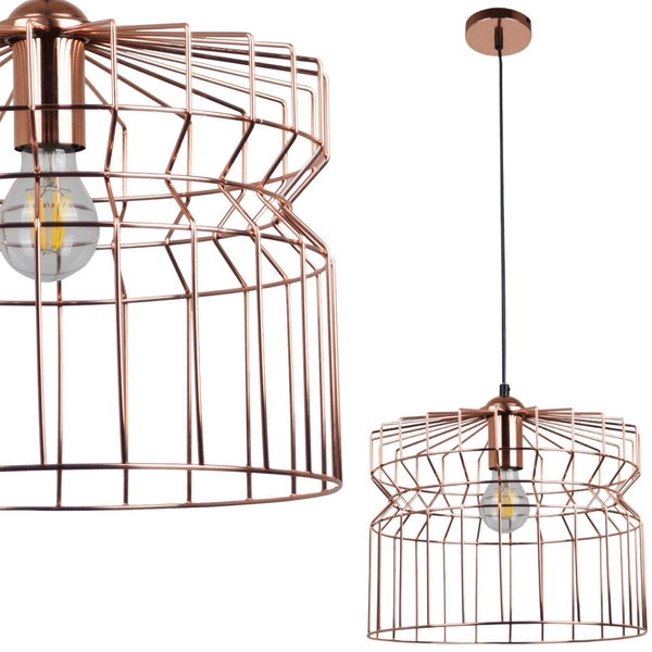 Lampa wisząca LAGOS 316387 Polux druciana metalowy ZWIS klatka złota