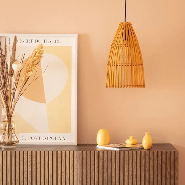 Ekologiczna lampa wisząca Boho ABR-LW7-BH-E27 Abruzzo japandi brązowa
