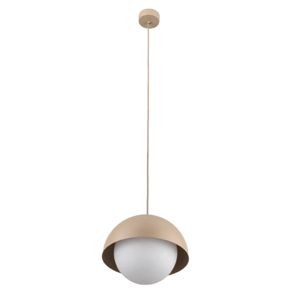 Wisząca lampa do salonu Bono Sabia mleczna kula beżowy