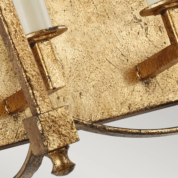 Kinkiet antyczny QN-THAYER2-ADB na korytarz ramka złota