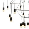 Lampa wisząca modernistyczna LINEA ST-5961-20 czarna metalowa G9 20-punktowa do salonu