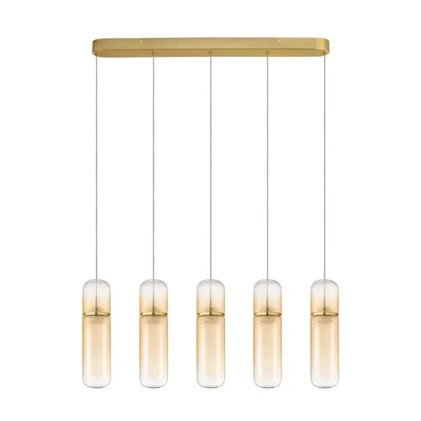 Żyrandol z 4 cylindrami REBALVO LE45202 LED 35W 3000k złota