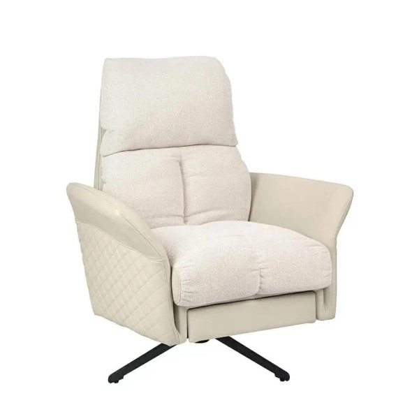Fotel obrotowy RELAX beżowy KH1501100184 tapicerowany z podnóżkiem