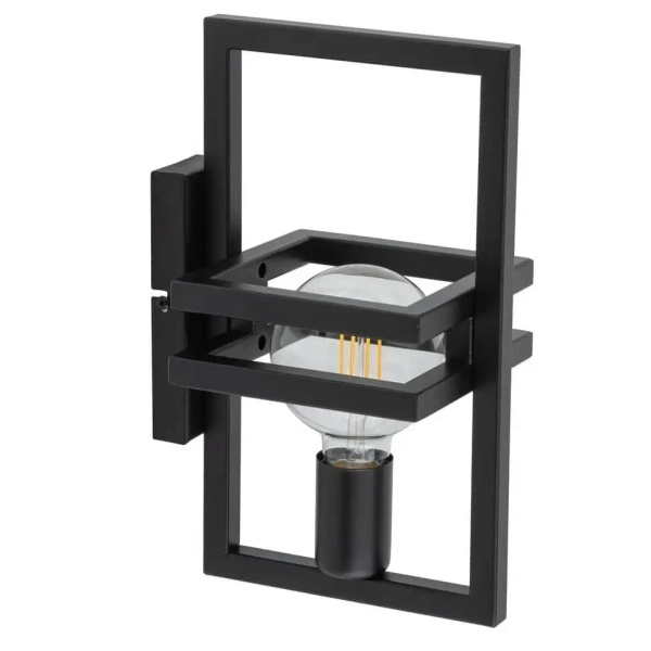 Czarna lampa ścienna Merci do salonu frames metalowa