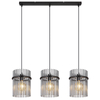 Szklana lampa wisząca GORLEY 15698-3H potrójna do jadalni czarna