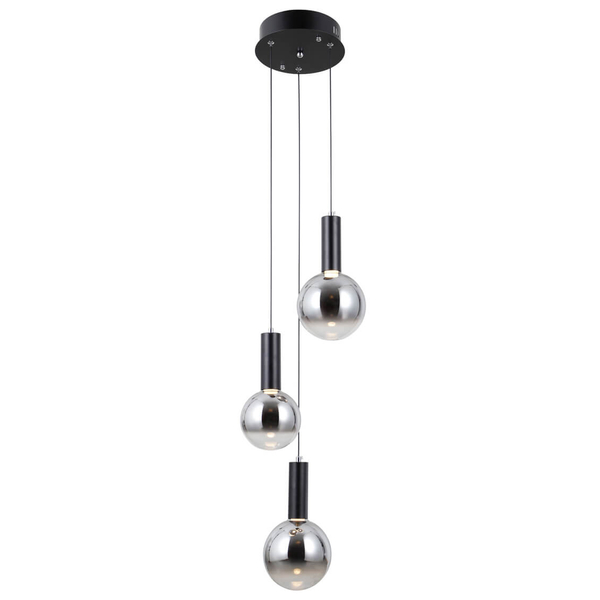 Lampa wisząca Strela PND-34378-3S-BK LED 45W 3000K czarny przydymiony