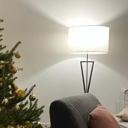 LAMPA podłogowa SANDGLASS FSG-W-E27 Abigali abażurowa OPRAWA stojąca biała