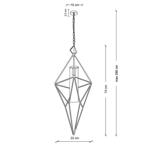 Wisząca lampa na łańcuchu Havana MSE010100130 Moosee skracana diament złoty
