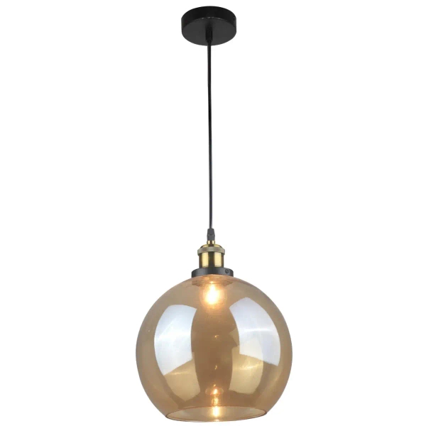 Loftowa LAMPA wisząca IRWIN 316202 Polux szklana OPRAWA skandynawski ZWIS kula bursztynowa