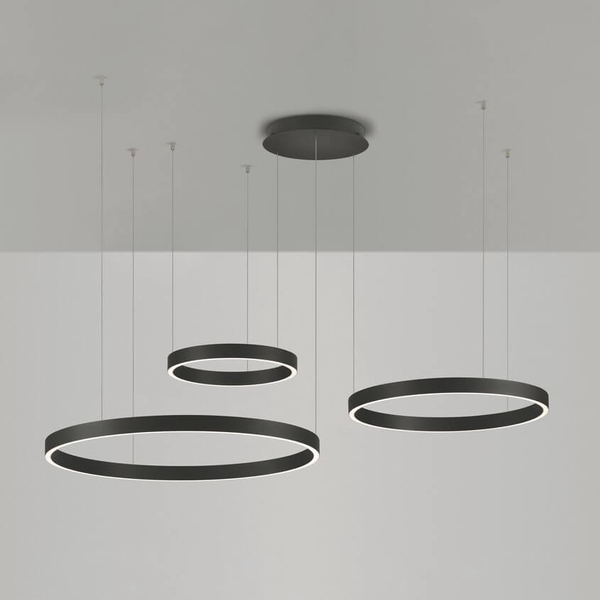 Zwisająca lampa nad stół BARI LE44317 LED 181W 3000K pierścienie czarny