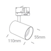 Lampa sufitowa 3-fazowa ISA MYL.00081 LED 12W 3000K regulowana tuba czarny