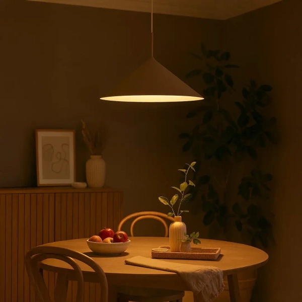 Wisząca lampa do salonu Capital MLP2471 stożek regulowana beżowy