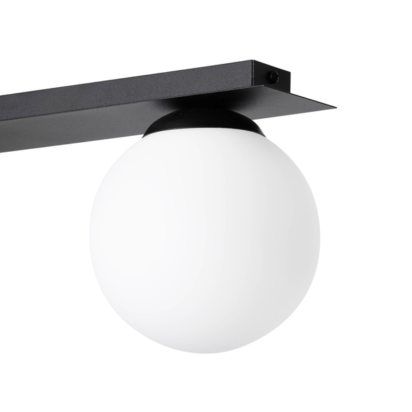 Sufitowa lampa czarna Albio K-4136 Kaja regulowane reflektorki kula do salonu
