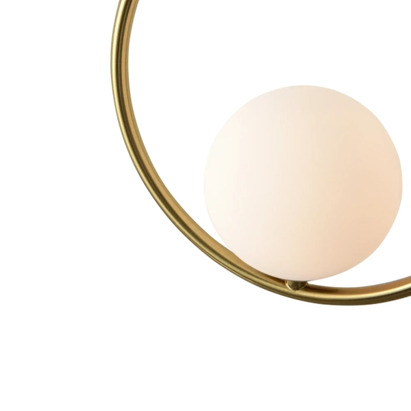 Lampa ścienna pierścień Bolti WL0113 Yaskr szklana kula biały złoty