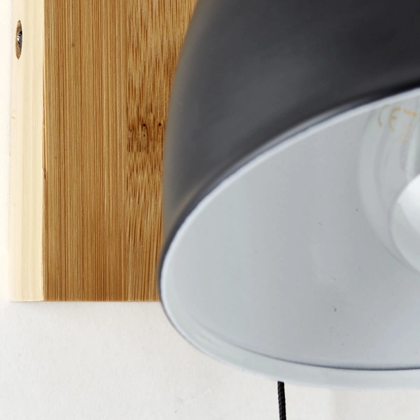Bambusowa lampka ścienna Celia 99793/06 włącznik czarny