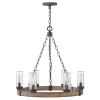Rustykalna wisząca lampa Sawyer HK-SAWYER6-SQ drewno Sequoia