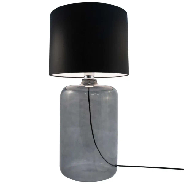 Stojąca Lampa nocna AMARSA 5510BK szklana LAMPKA stołowa czarna grafitowa