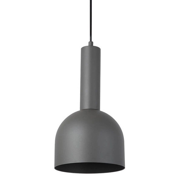 Lampa wisząca Vitrum 40971 do kuchni kopuła metalowa szara czarna