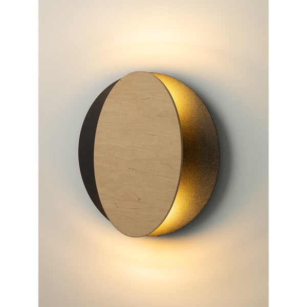 Ekologiczna lampa ścienna Ovo 40872 round ball czarna naturalna