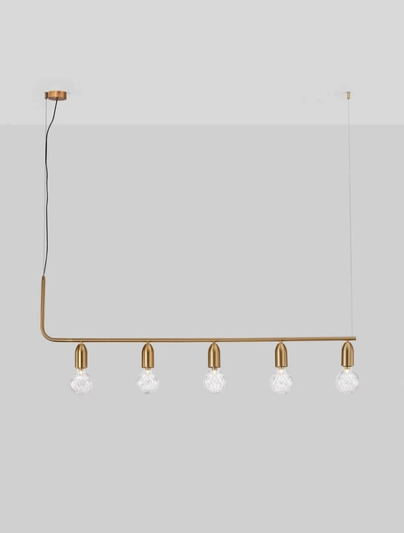 Kryształowa lampa wisząca Bani listwa do gabinetu złota