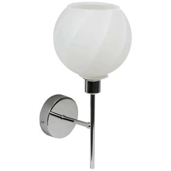 Szklana lampa ścienna RAUL 21-72191 klosz kula ball chrom biała