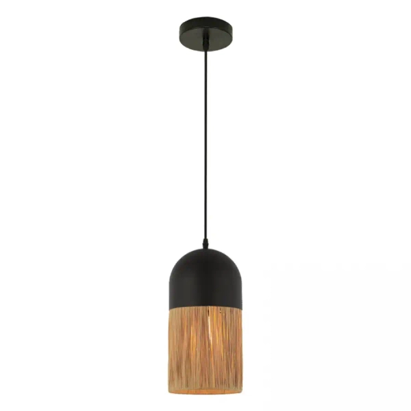 Kopułowa wisząca lampa 23071 do jadalni brązowa czarna