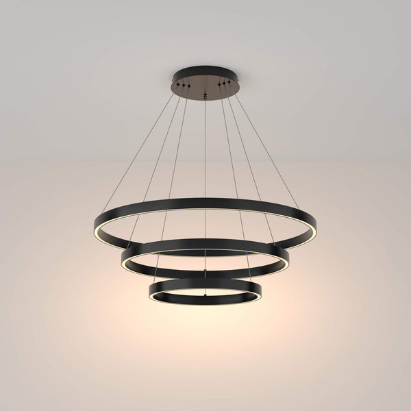 Lampa wisząca Rim MOD058PL-L100B3K LED 115W 3000K ringi czarne