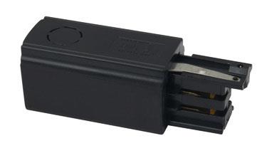 Zasilanie szynoprzewodu uziemienie lewe 4 wires Track Power Adaptor MHT1-C/L-BK Maxlight do systemu 3-fazowego 230V czarne