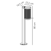 Ogrodowa lampa stojąca COUPAR 2218088003 IP54 czarny