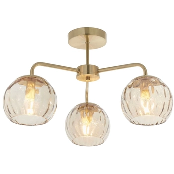 Lampa sufitowa Dimple 91968 Endon okrągłe klosze szklane mosiądz