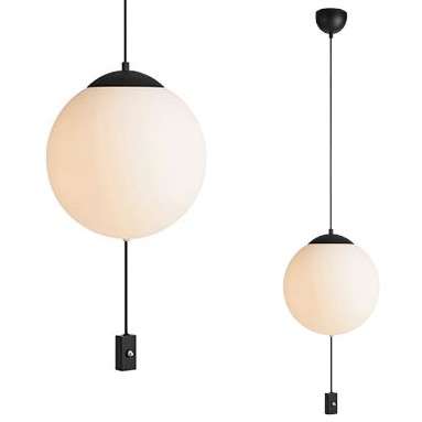 Loftowa LAMPA wisząca HERE 107902 Markslojd szklana OPRAWA z włącznikiem kula hygge ball biała czarna