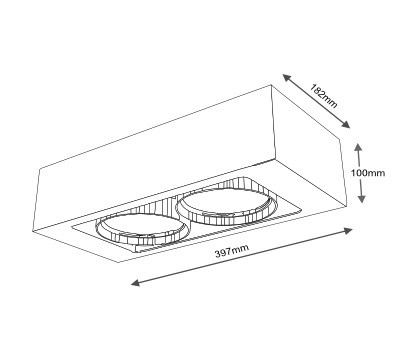 Plafon LAMPA sufitowa UTO 1144 Shilo natynkowa OPRAWA metalowa prostokątna czarna