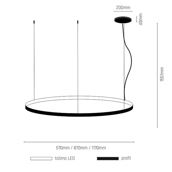 Pokojowa lampa wisząca Agari LED 38W 4000K nad stół biała