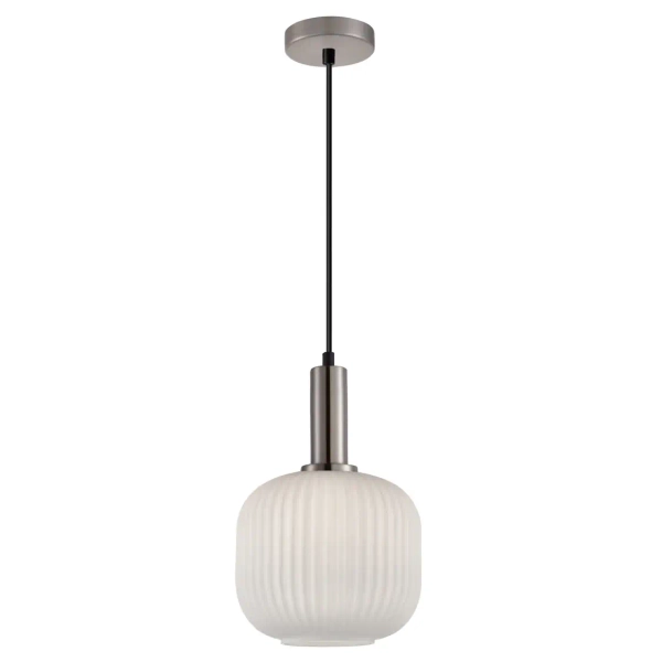 Wisząca lampa kula nad stół Penzi PND-31981-1S-SC-WH srebrna biała