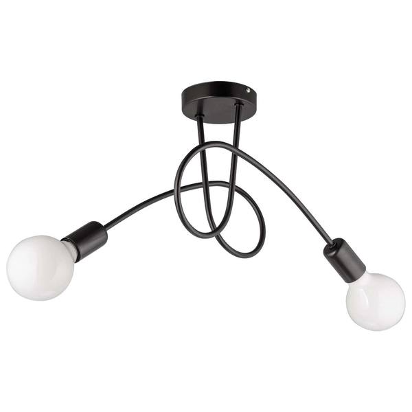 Lampa sufitowa VEN W-LOOP/2 BK metalowa supeł loft czarne