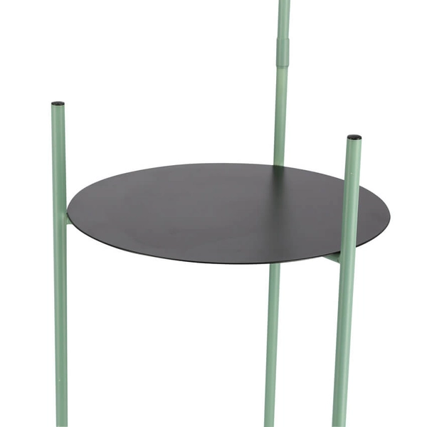 Lampa podłogowa Walk z półkami do salonu czarna zielona