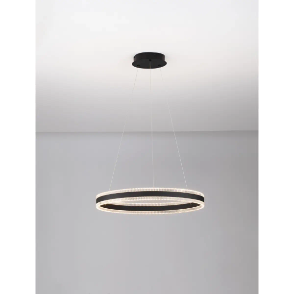 Wisząca lampa pierścieniowa do salonu DONTERIO LE45400 LED 46W 3000K czarna