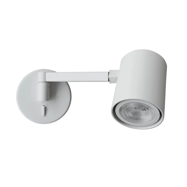 Ścienny kinkiet na wysięgniku Snow LP-731N/1WL WH tubka biała