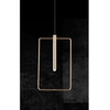 Wisząca lampa FARO 0545 prostokątna metalowy zwis ramka frame złoty