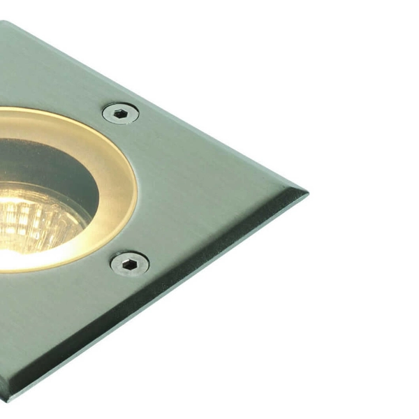 Wpuszczana lampa sufitowa Pillar GH88042V Saxby IP65 kwadratowa srebrna