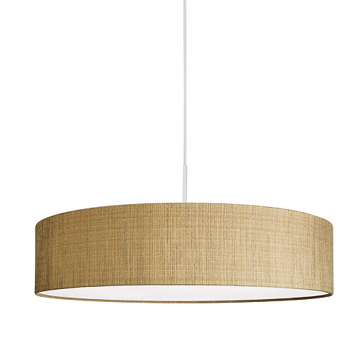 Okrągła lampa wisząca Turda 8950 złota do jadalni materiałowa
