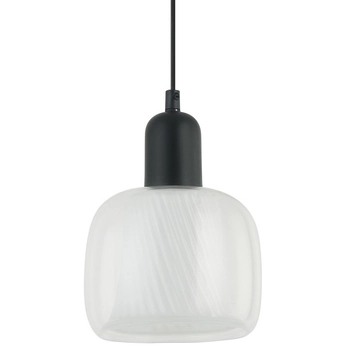 Wisząca LAMPA skandynawska LAMEZIA PND-67594-1-BK+CL Italux loftowy ZWIS szklany do kuchni czarny