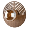 Skandynawska ścienna lampa Lunar Wood 11013 okrągła drewniana brązowy