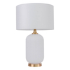 Lampka nocna do sypialni Tamiza LP-1515/1T big white z abażurem biała złota