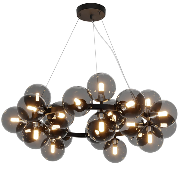Lampa wisząca kulista Dallas MOD545PL-25B molekuły przydymione