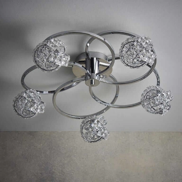 Kryształowa lampa sufitowa Talia 76595 Endon metal szkło transparentny chrom