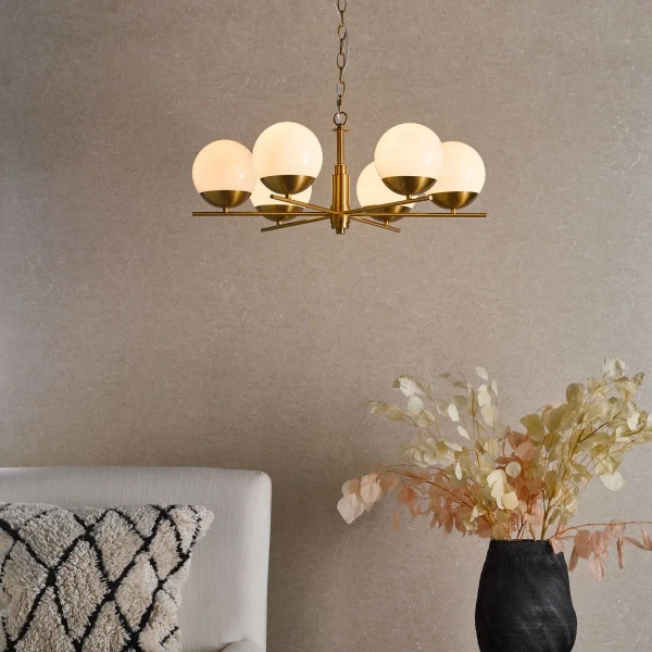 Lampa wisząca nad stół Bombazine BOM0635 do jadalni kule mosiądz