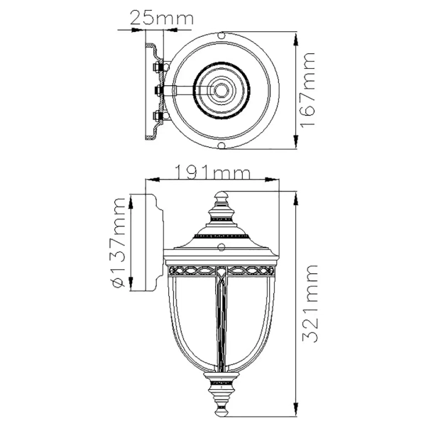 Ogrodowa LAMPA ścienna English FE-EB2-S-BRB Elstead FEISS elewacyjna OPRAWA zewnętrzna klasyczna outdoor IP44 brąz przezroczysta
