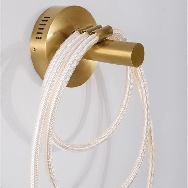 Ścienna LAMPA glamour DEAN LE41384 Luces Exclusivas okrąga OPRAWA kinkiet LED 29,5W 3000K metalowy pierścień ring złoty