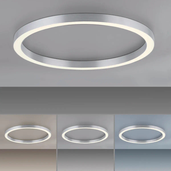 Owalny plafon PURE-LINES srebrny 6306-95 1xLED 42W 2700-5000K ring